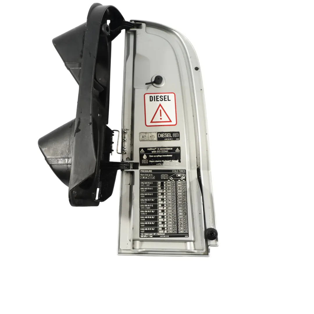 Flap Cap Cover Brilliant Silver - 9744 A6397520096 to Mercedes W639 W906 Fuel Tank with Part number A6397520196 Mercedes W639 W906 Fuel Tank Flap Cap Cover Brilliant Silver - 9744 A6397520096 - SKU A6397520196-BRS - Part number A6397520196