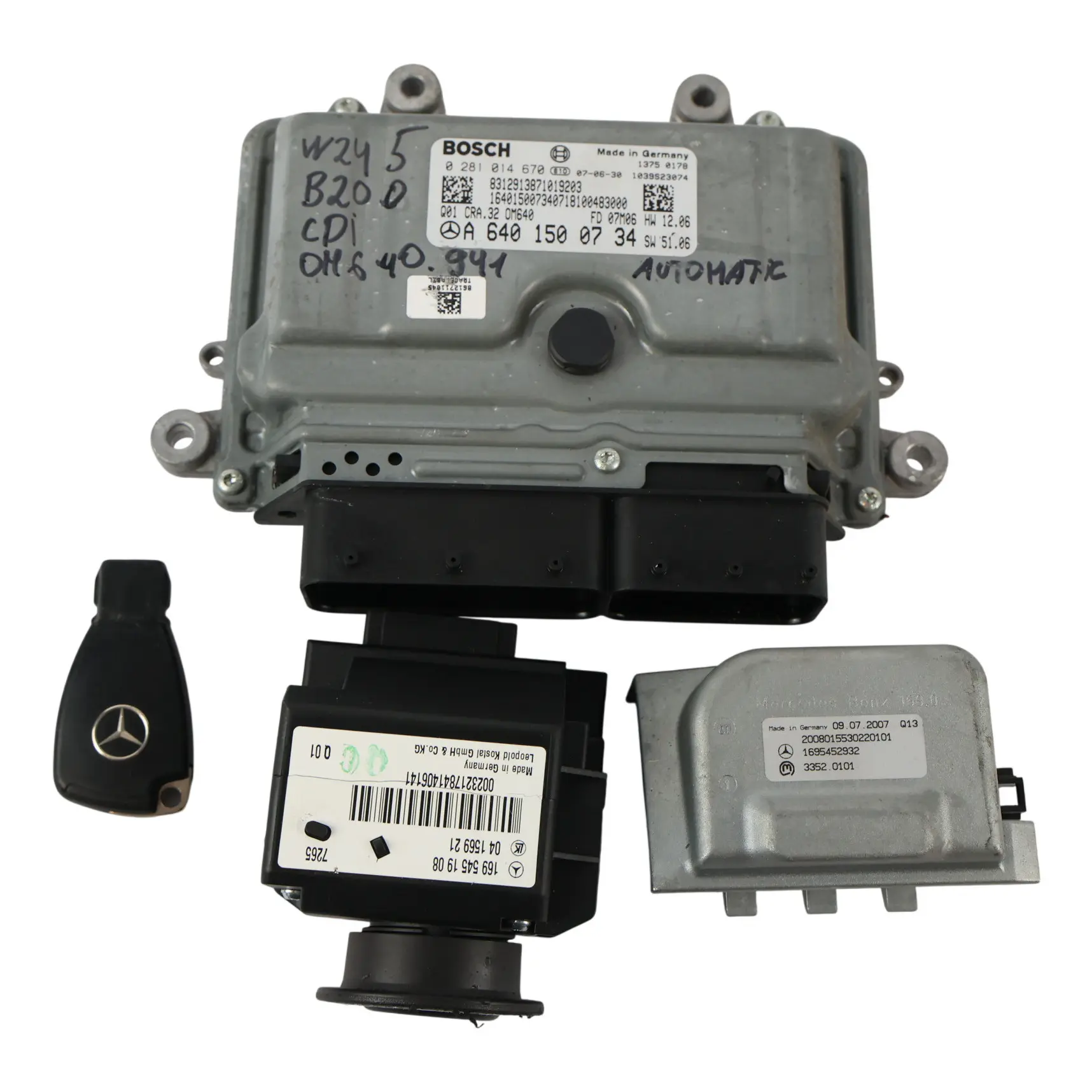Mercedes W169 W245 OM640.941 140HP Kit ECU Motore A6401500734 Automatico