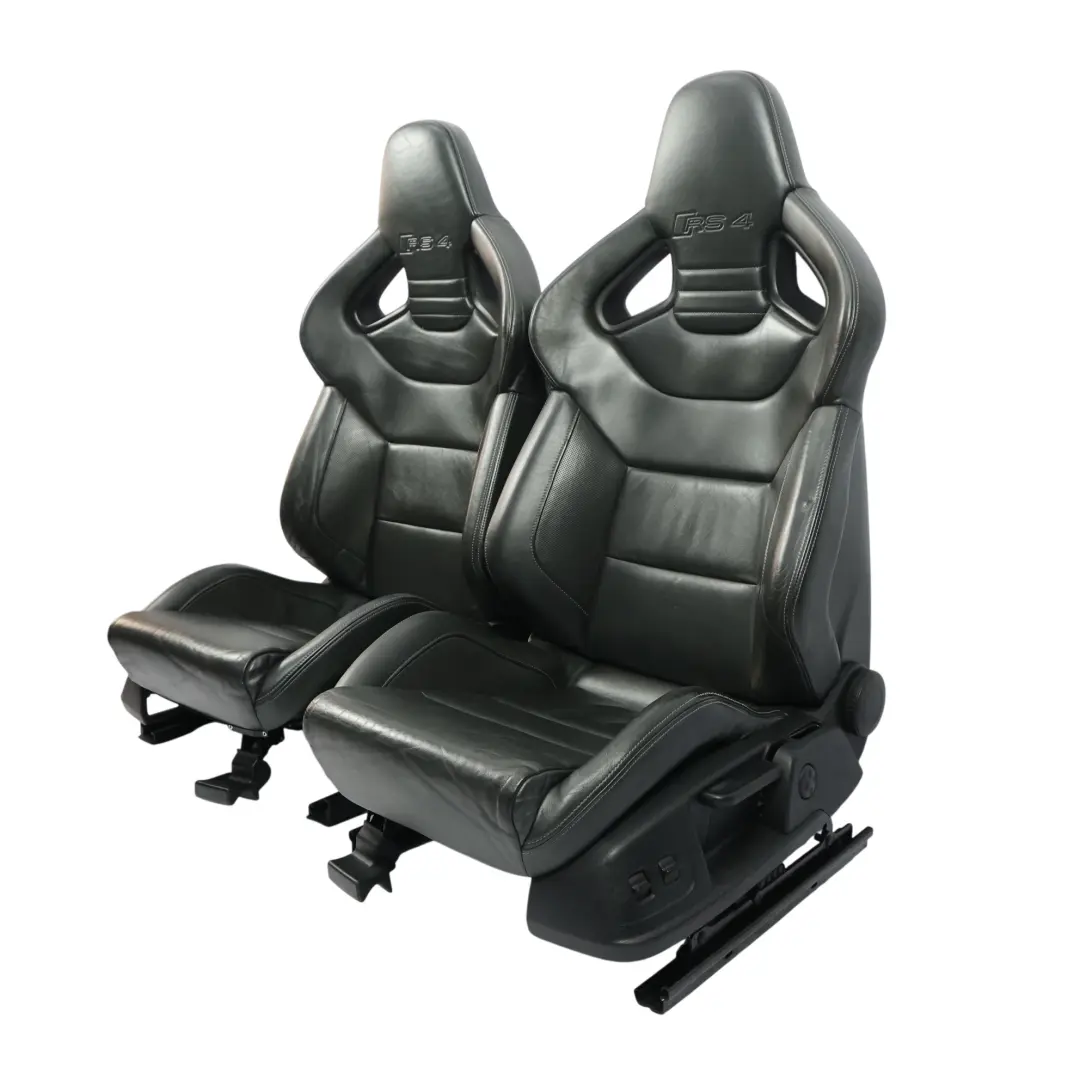 Audi RS4 B7 Asientos Delanteros Traseros Calefactados Cuero Valcona Negro - SKU AUDI-RS4-B7-SEATS-LEATHER-VALCONA-SET - Número de pieza AUDI-RS4-B7-SEATS-LEATHER-VALCONA-SET