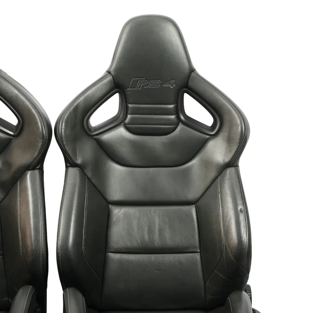 Audi RS4 B7 Sitze Vorne Hinten Bank Sofa Beheizt Sport Valcona Leder Schwarz SET - SKU AUDI-RS4-B7-SEATS-LEATHER-VALCONA-SET - Teilenummer AUDI-RS4-B7-SEATS-LEATHER-VALCONA-SET