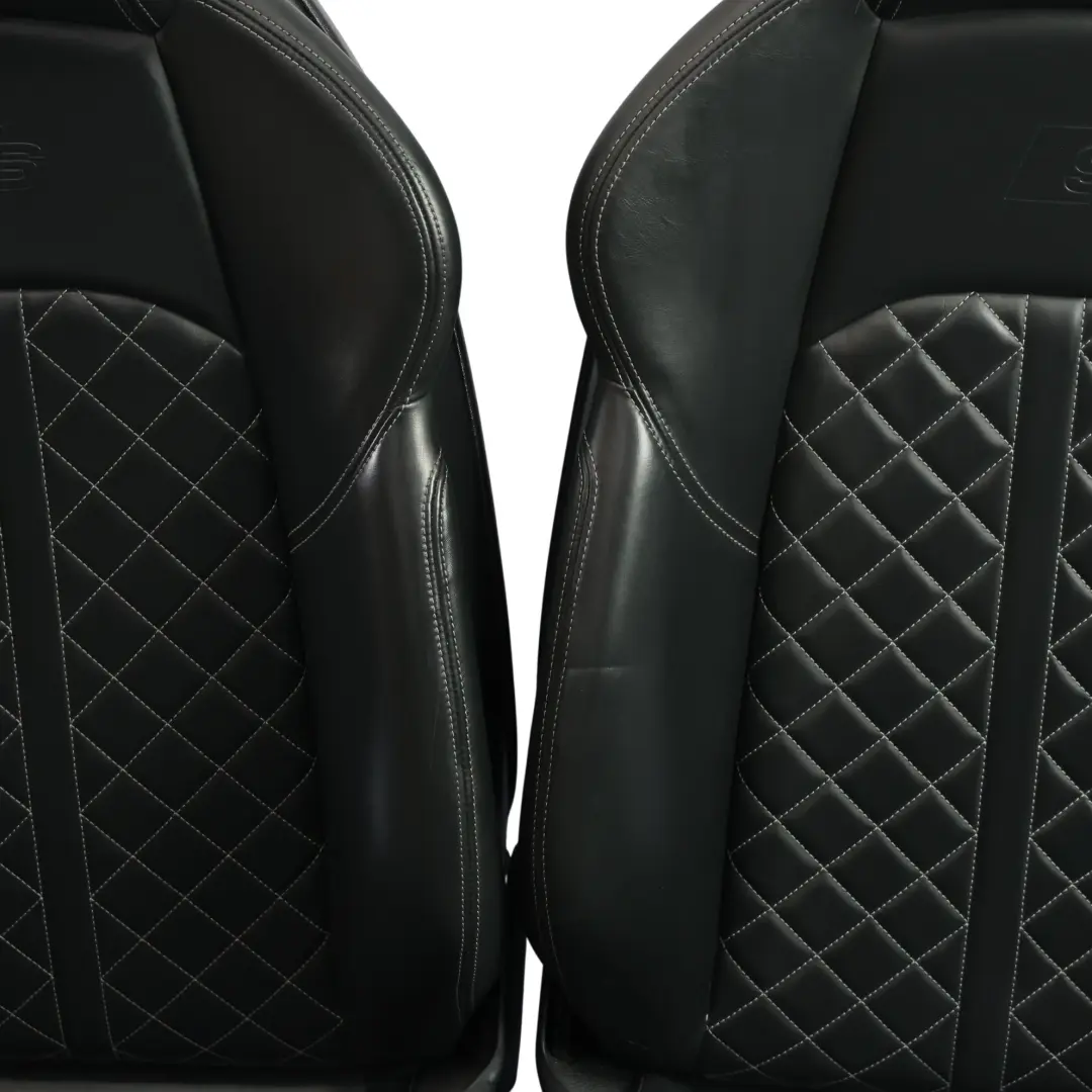 Audi S5 F5 Front Rear Seats Bench Sofa Electric Heated Leather Black Grey SET - SKU AUDI-S5-F5-SEAT-SPORT-LEATHER-SET - Part number AUDI-S5-F5-SEAT-SPORT-LEATHER-SET