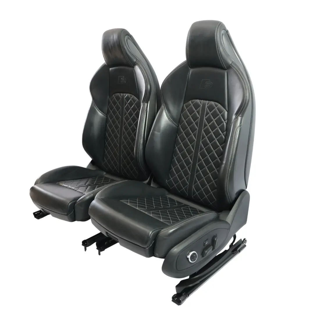 Front Rear Seats Bench Sofa Electric Heated Leather Black Grey SET to Audi S5 F5 with Part number AUDI-S5-F5-SEAT-SPORT-LEATHER-SET Audi S5 F5 Front Rear Seats Bench Sofa Electric Heated Leather Black Grey SET - SKU AUDI-S5-F5-SEAT-SPORT-LEATHER-SET - Part number AUDI-S5-F5-SEAT-SPORT-LEATHER-SET