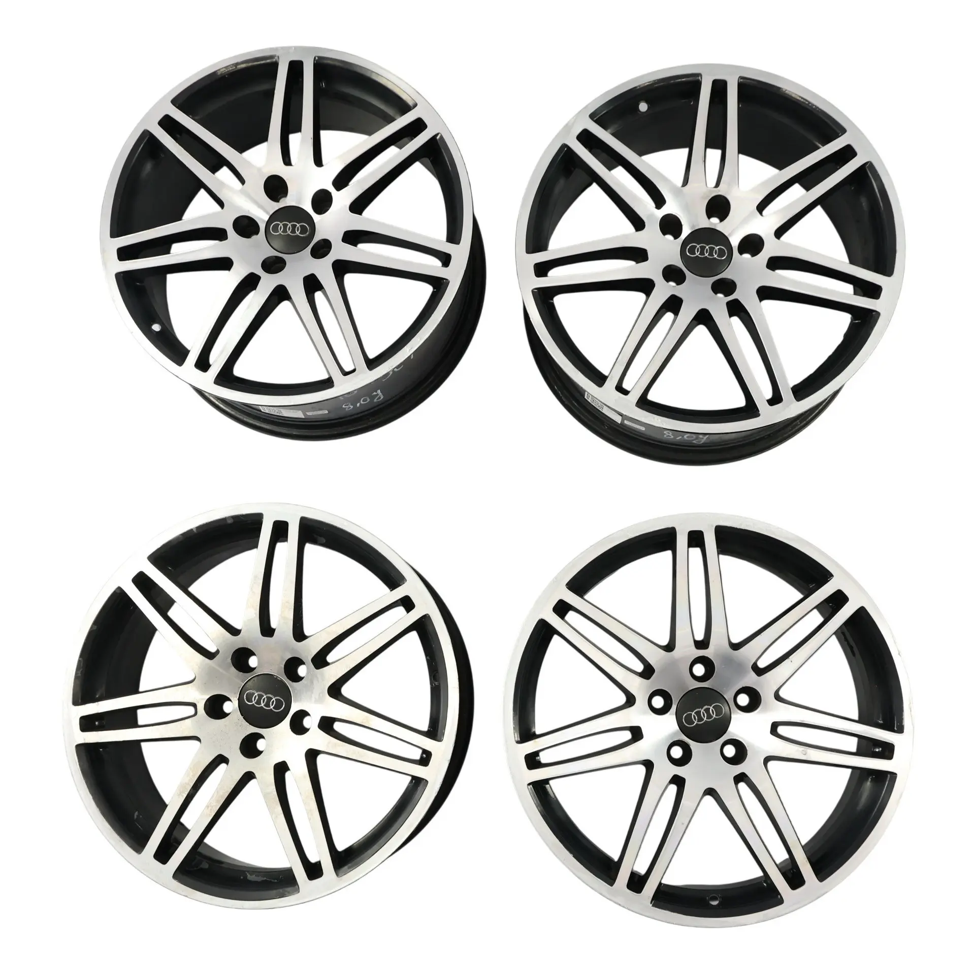 Audi Silver Bicolor Black Alloy Wheel Rim VIA 18" 8J SET