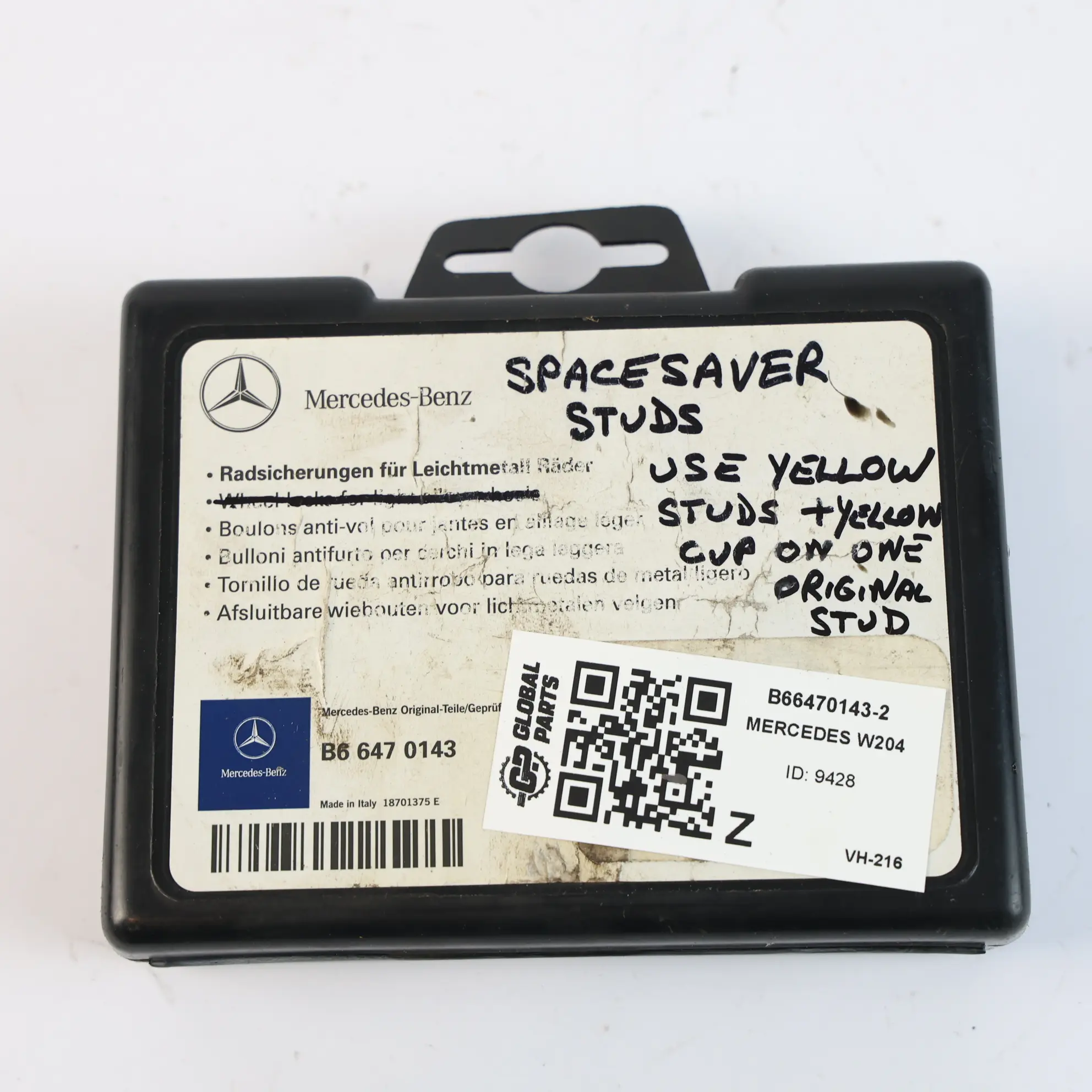 Mercedes W169 W204 W211 Pernos Rueda Trasero Delantero Set B66470143