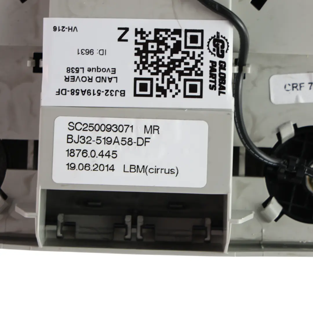 Range Rover L538 Modulo Controllo Luci Interruttore Tetto - SKU BJ32-519A58-DF - Numero di parte BJ32-519A58-DF