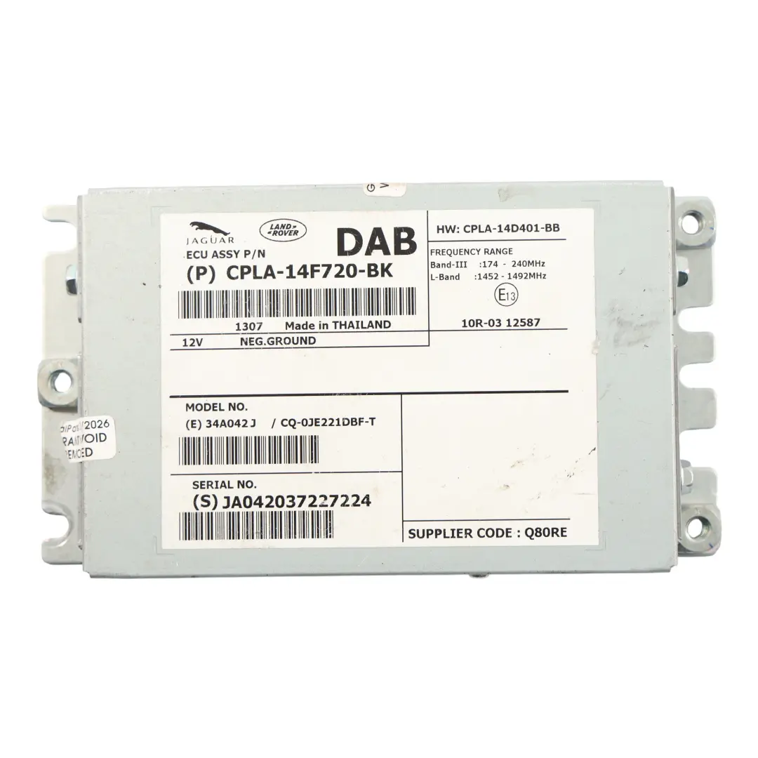 Module Contrôle Radio DAB pour Land Rover Evoque L538 à propos du numéro de pièce CPLA-14F720-BK Land Rover Evoque L538 Module Contrôle Radio DAB - SKU CPLA-14F720-BK - Numéro de pièce CPLA-14F720-BK