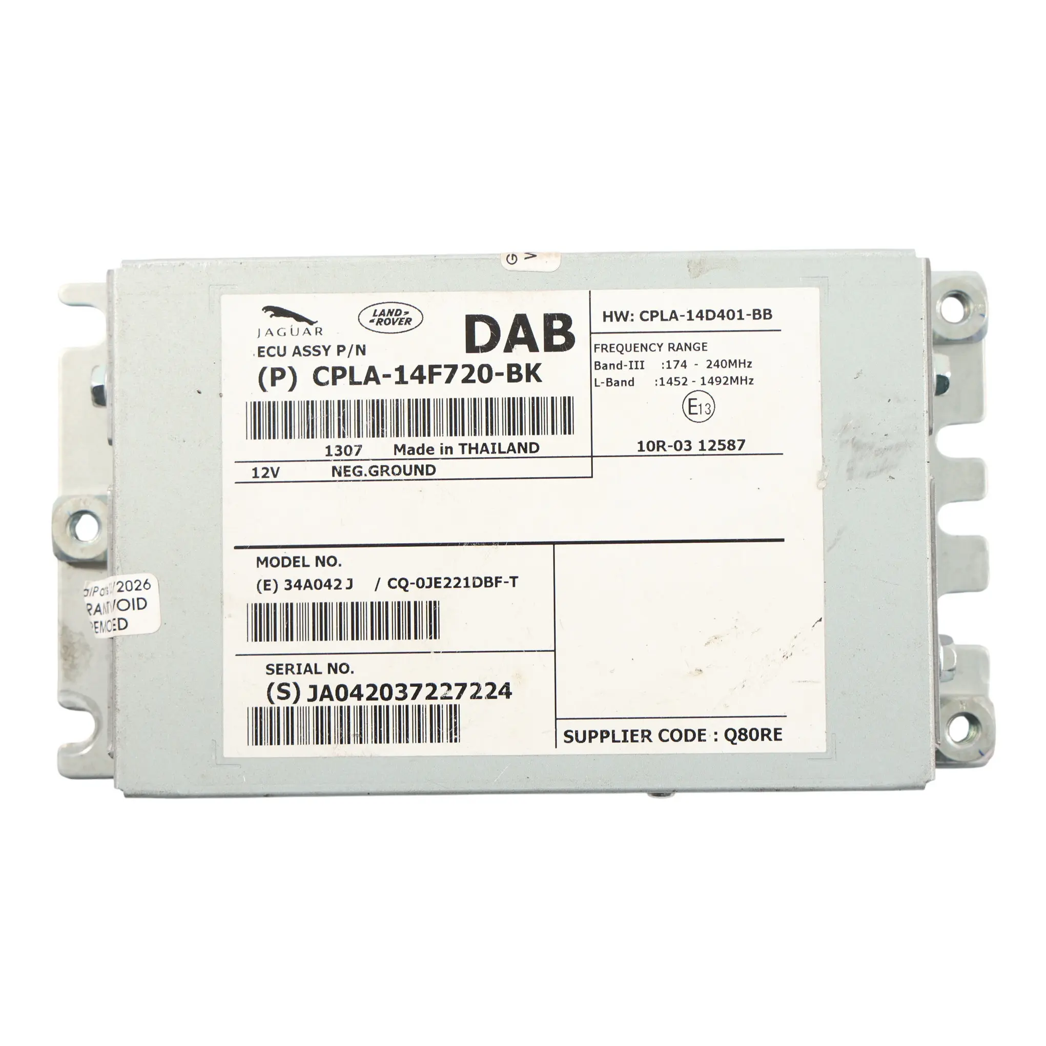 Land Rover Evoque L538 Module Contrôle Radio DAB CPLA-14F720-BK