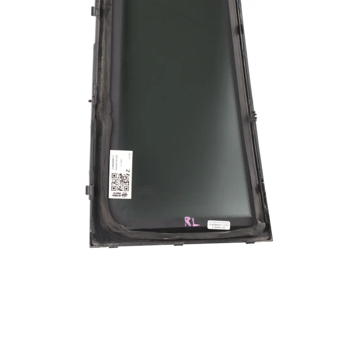Door Window Quarter Glass Tinted AS3 Left N/S to Range Rover L322 Rear with Part number CVB000091 Range Rover L322 Rear Door Window Quarter Glass Tinted AS3 Left N/S - SKU CVB000091-1 - Part number CVB000091