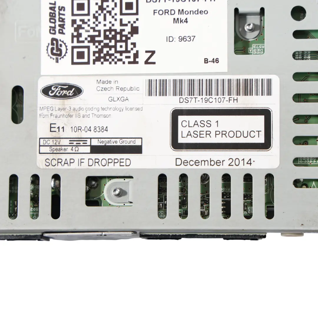 Ford Mondeo MK5 Radio Reproductor CD Unidad Principal 2360230 - SKU DS7T-19C107-FH - Número de pieza DS7T-19C107-FH