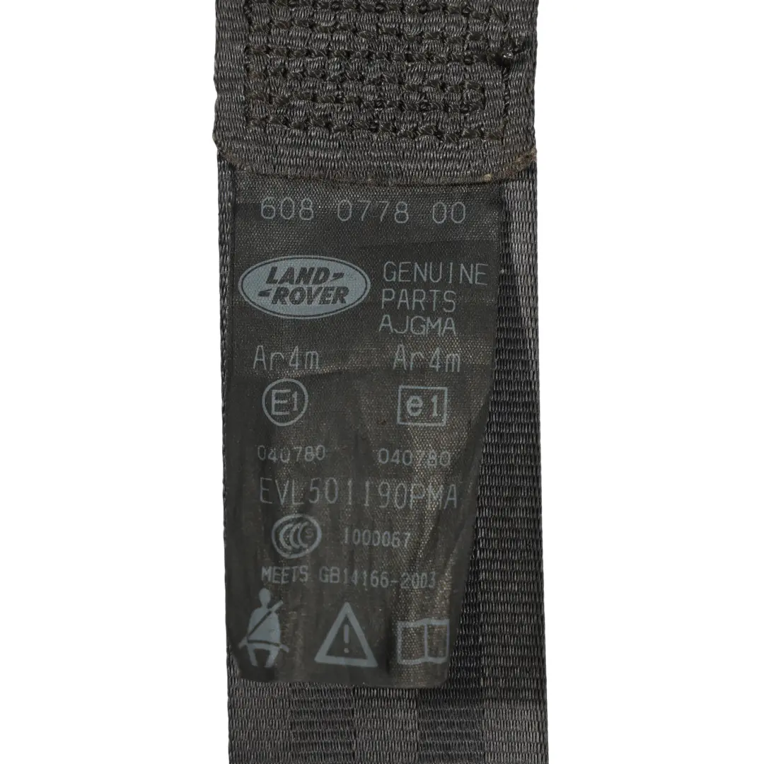 Bench Seat Belt Black Right O/S to Land Rover Discovery 3 L319 Rear with Part number EVL501190PMA Land Rover Discovery 3 L319 Rear Bench Seat Belt Black Right O/S - SKU EVL501190PMA - Part number EVL501190PMA