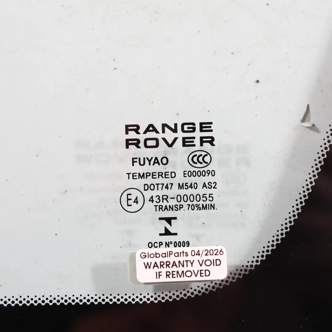 Szyba Tylna Przyciemniana Zielona Prawa do Land Rover Range Rover Evoque L538 o numerze LR041856 Land Rover Range Rover Evoque L538 Szyba Tylna Przyciemniana Zielona Prawa - SKU LR041856 - Numer Części LR041856