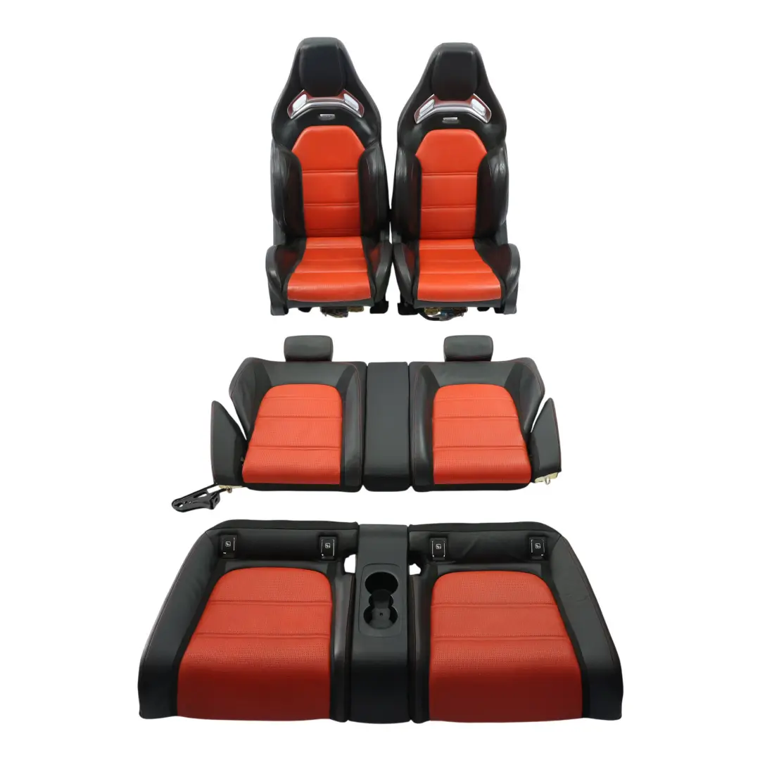 Mercedes C205 C63 AMG Performance Sitze Memory Beheizt Leder Nappa Schwarz Rot - SKU MERCEDES-C205-SEAT-SPORT-LEATHER-SET - Teilenummer MERCEDES-C205-SEAT-SPORT-LEATHER-SET