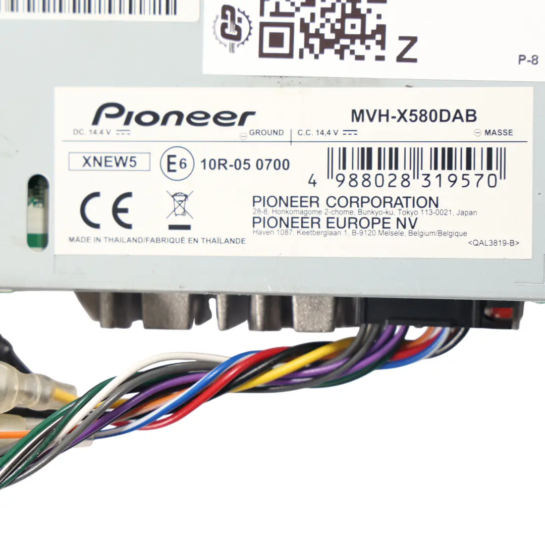 Unbranded Pioneer Pannello Frontale Audio Bluetooth USB AUX - SKU MVH-X580DAB - Numero di parte MVH-X580DAB