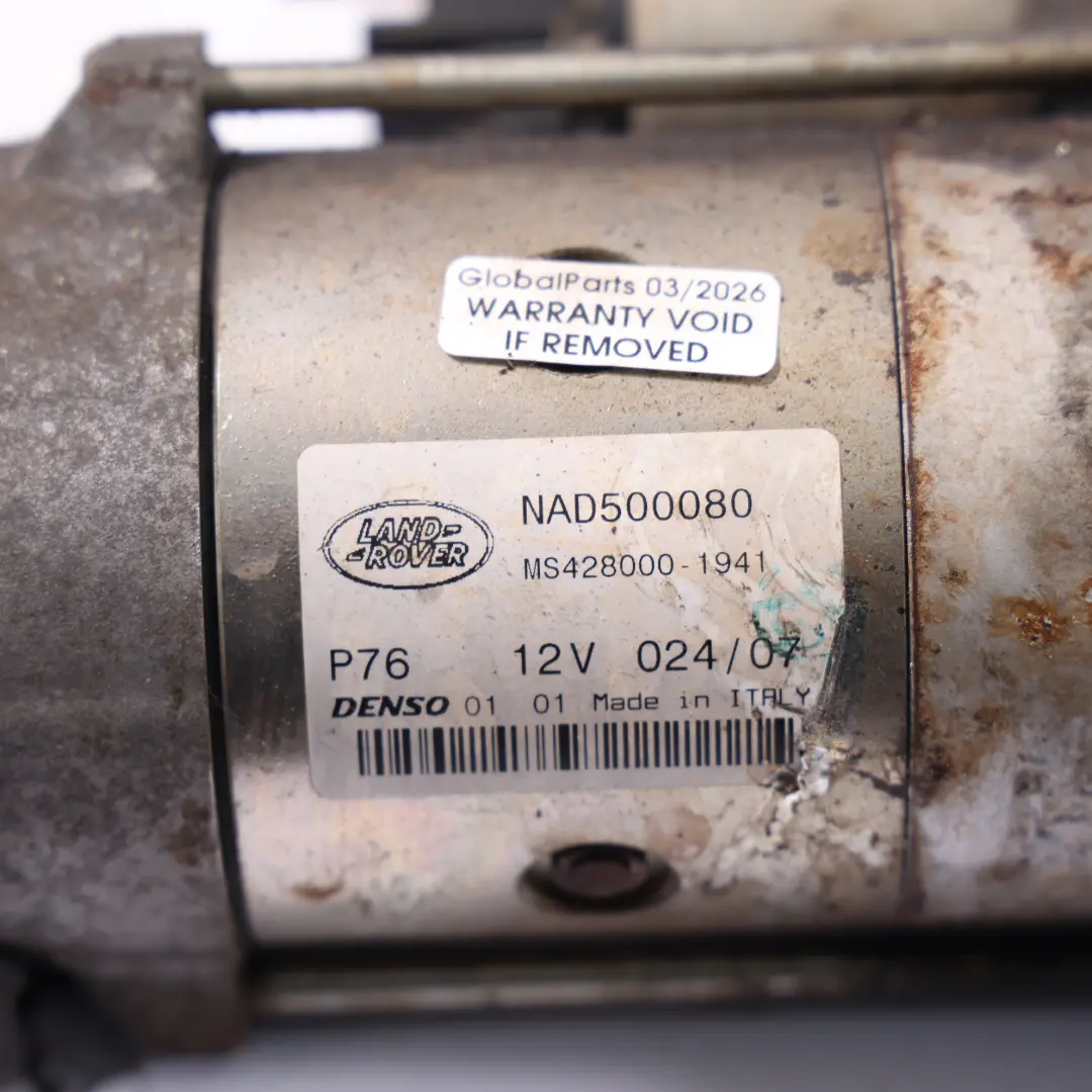 Land Rover Discovery 3 L319 2.7 TDV6 Starter Motor Manual DENSO 12V NAD50008 - SKU NAD500080 - Part number NAD500080