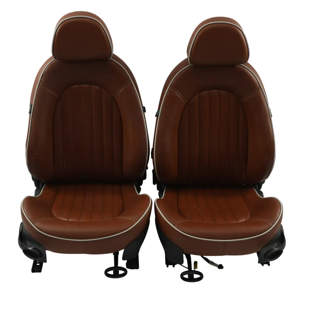 Mini Heated Sport Malt Brown Leather English Seats Front Rear Seat Sidewalk - SKU R52-SPORT-LEATHER-SEATS-SET-LNPR - Part number R52