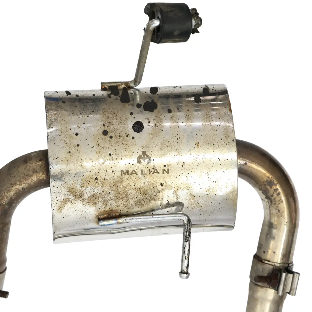 Exhaust System Muffler Double Pipe Chrome to Mini R53 Cooper S W11 Rear with Part number R53 Cooper S Exhaust Mini R53 Cooper S W11 Rear Exhaust System Muffler Double Pipe Chrome - SKU R53EXHAUST - Part number R53 Cooper S Exhaust