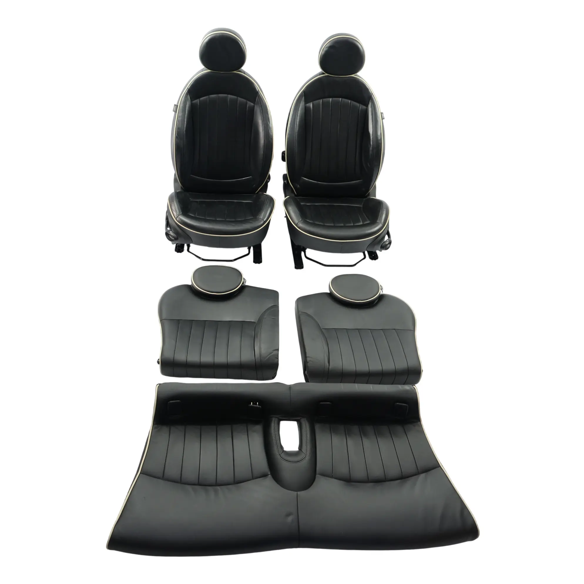 Mini R56 Sitze Sport Beheizt Komplett Schwarz Leder Lounge Innenraum SET