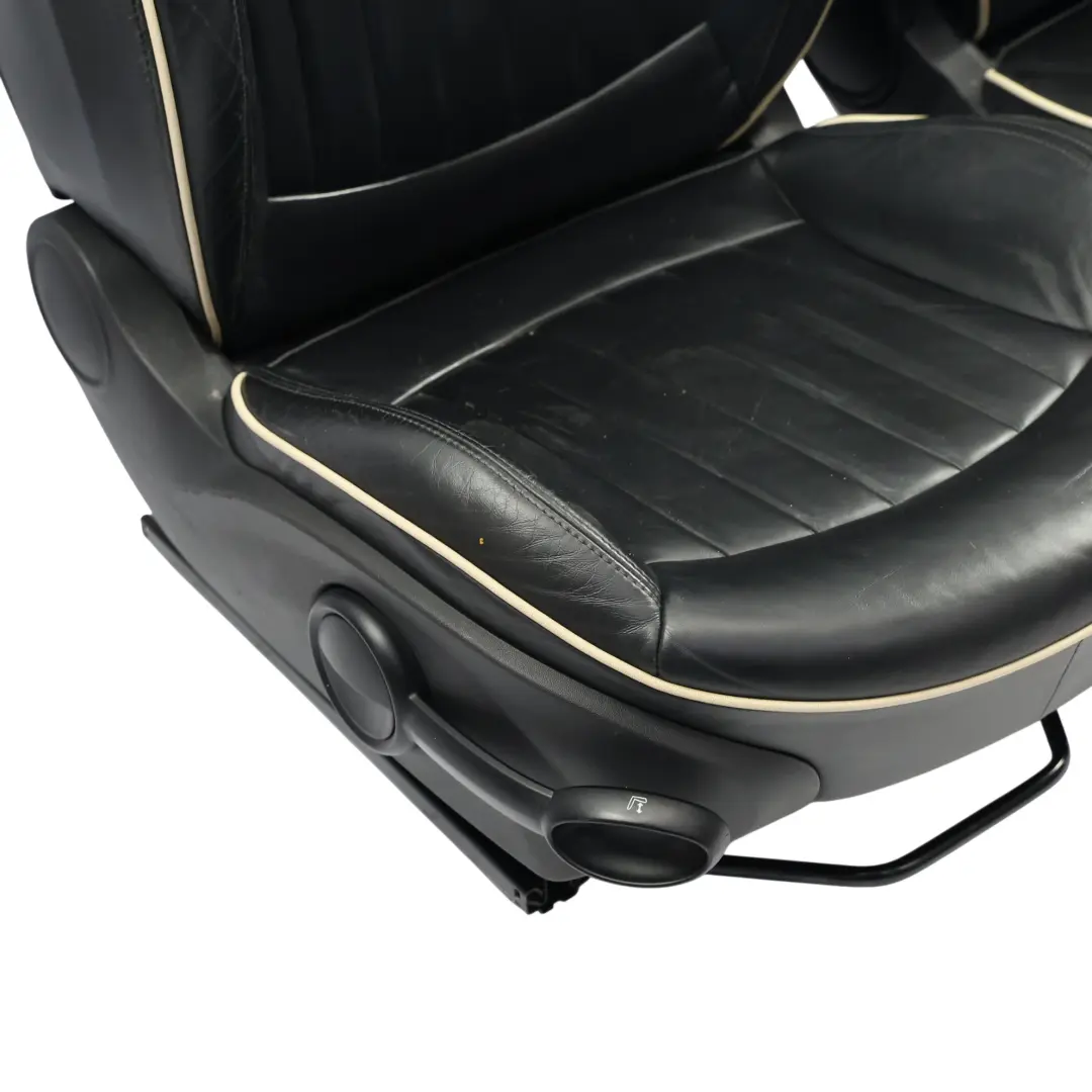 Mini R56 Seats Sports Heated Full Black Leather Lounge Interior SET - SKU R56-SEATS-SPORT-LEATHER-LOUNGE-SET-T9E1-2 - Part number R56-SEATS-SPORT-LEATHER-LOUNGE-SET-T9E1