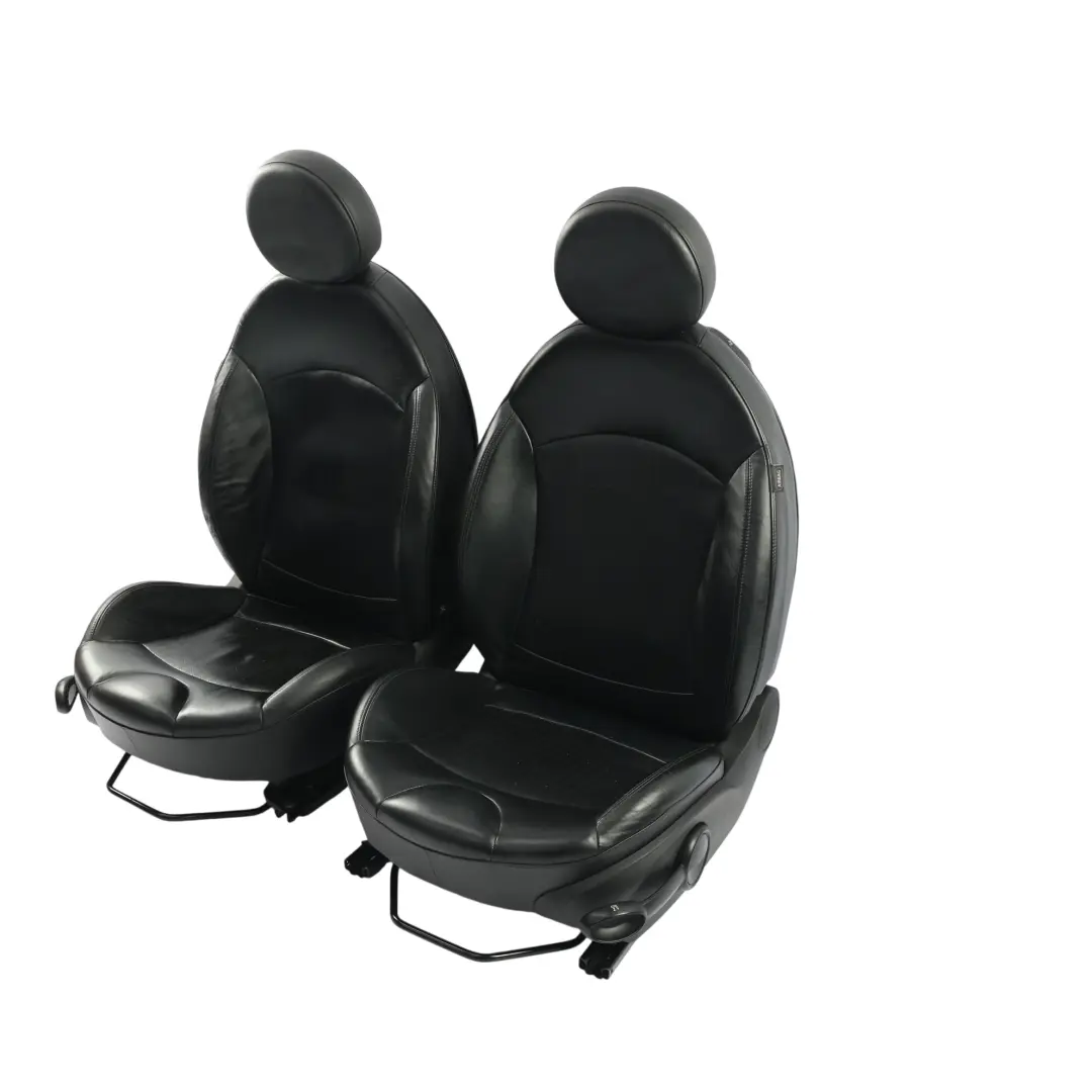 Mini Cooper One R56 Fotele Sport Przód Tył Skórzane Grzane Czarne Komplet - SKU R56-SEATS-SPORT-LEATHER-SET-T8E1-3 - Numer Części R56-SEATS-SPORT-LEATHER-SET-T8E1