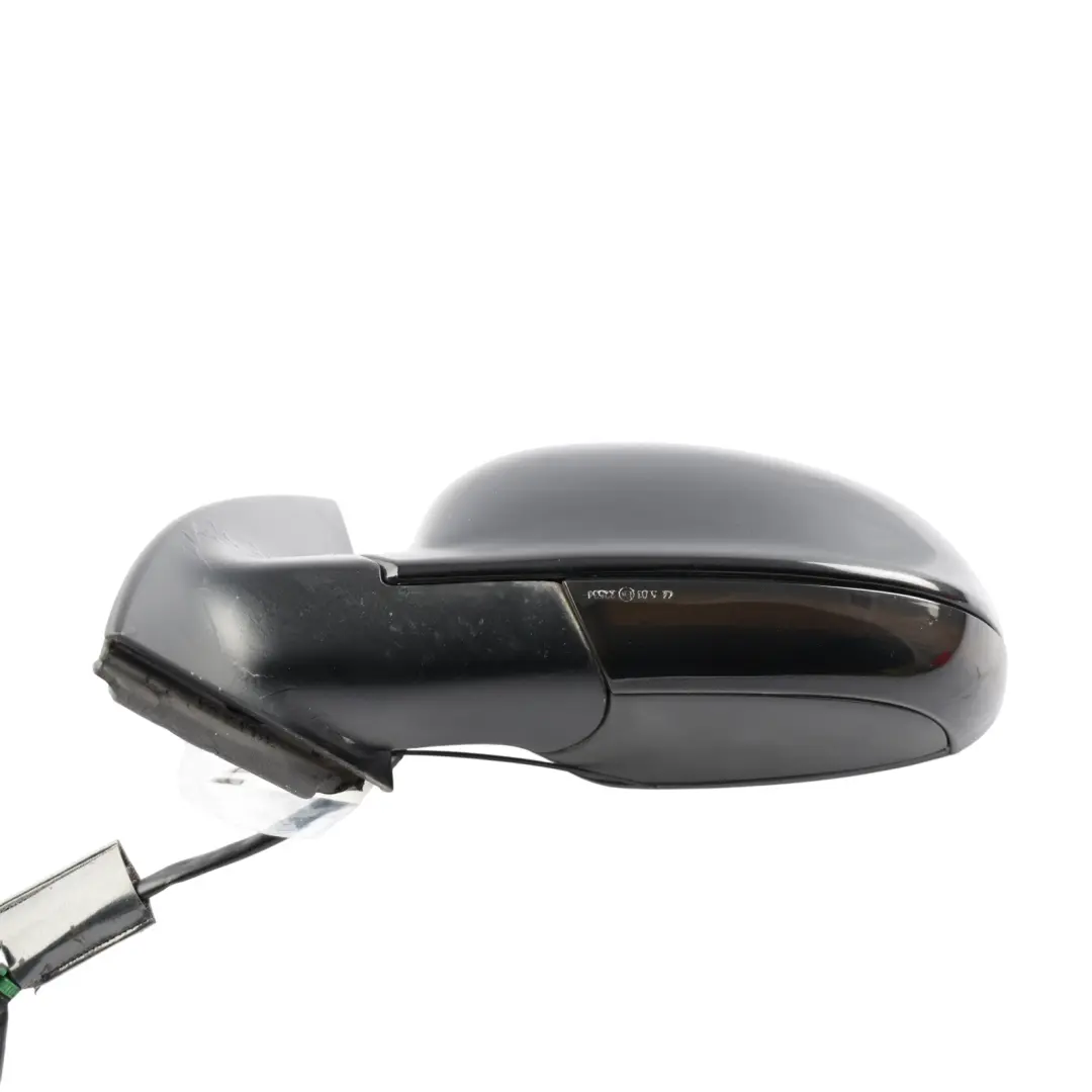 VW Eos 1F Outer Mirror Electric Heated Left N/S Deep Black Pearl Effect - C9X - SKU RHD-1Q2857507E-DBL - Part number 1Q2857507E