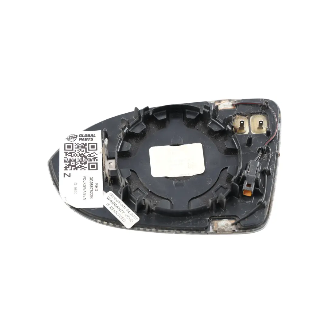 Door Wing Mirror Glass Front Right O/S Heated to Volkswagen VW Passat B8 with Part number 3G0857522B Volkswagen VW Passat B8 Door Wing Mirror Glass Front Right O/S Heated - SKU RHD-3G0857522B - Part number 3G0857522B