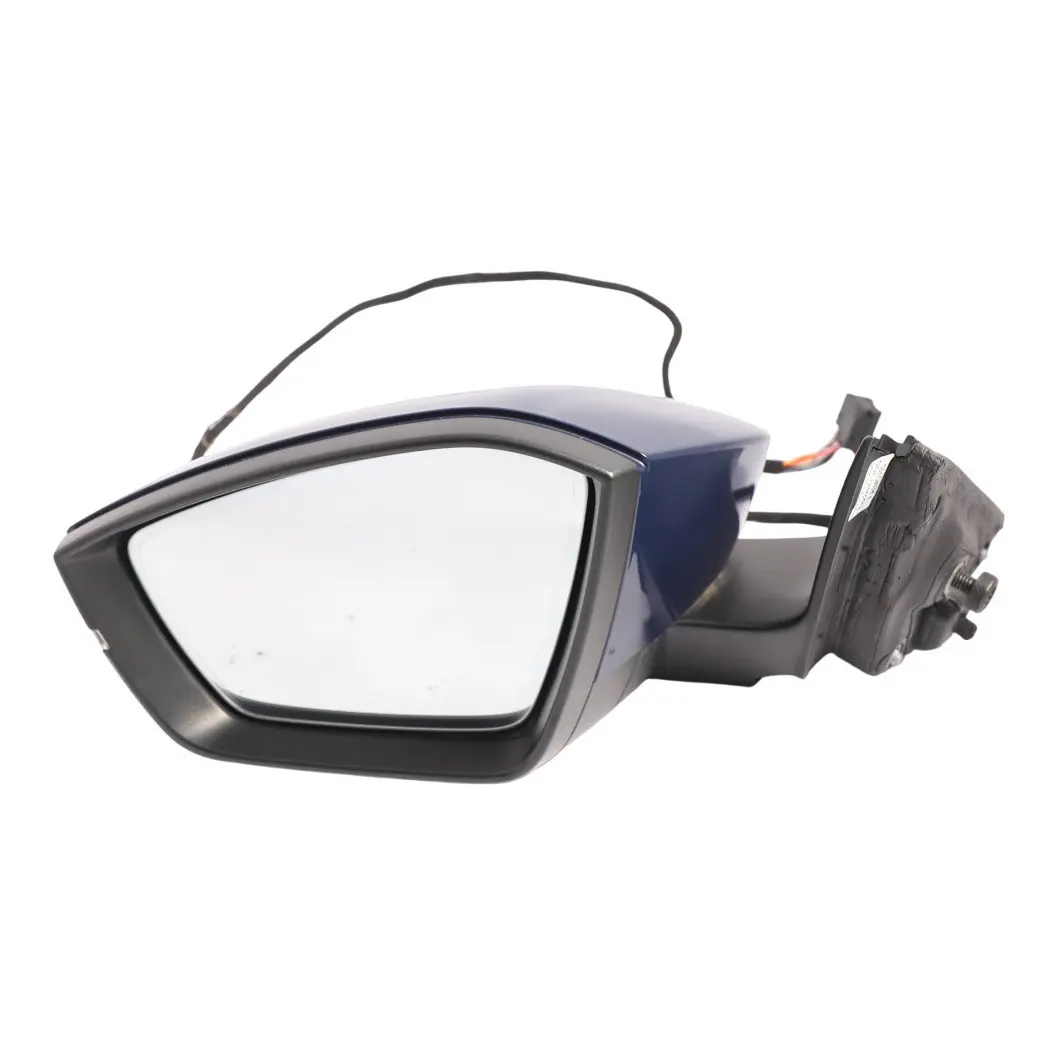 Skoda Superb 3V Side View Wing Mirror Electric Heated Left N/S Pacific Blue F5A