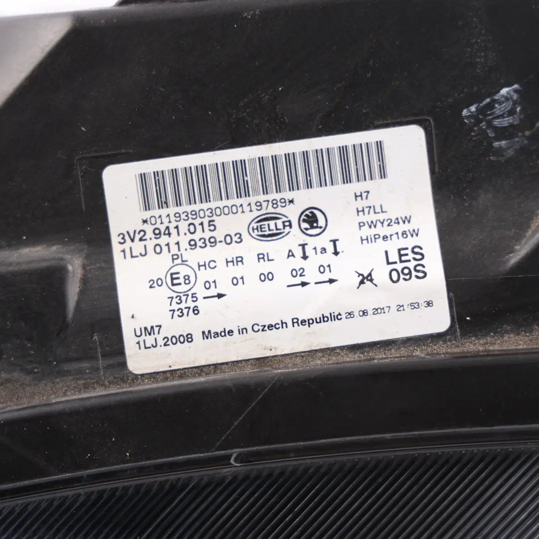 Skoda Superb Mk3 3V Front Headlight Headlamp Light Lamp Left N/S - SKU RHD-3V2941015 - Part number 3V2941015