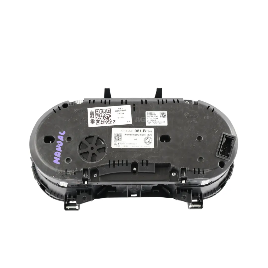 Skoda Octavia MK3 Instrument Cluster Speedometer Speedo Diesel Manual - SKU RHD-5E0920981B - Part number 5E0920981B