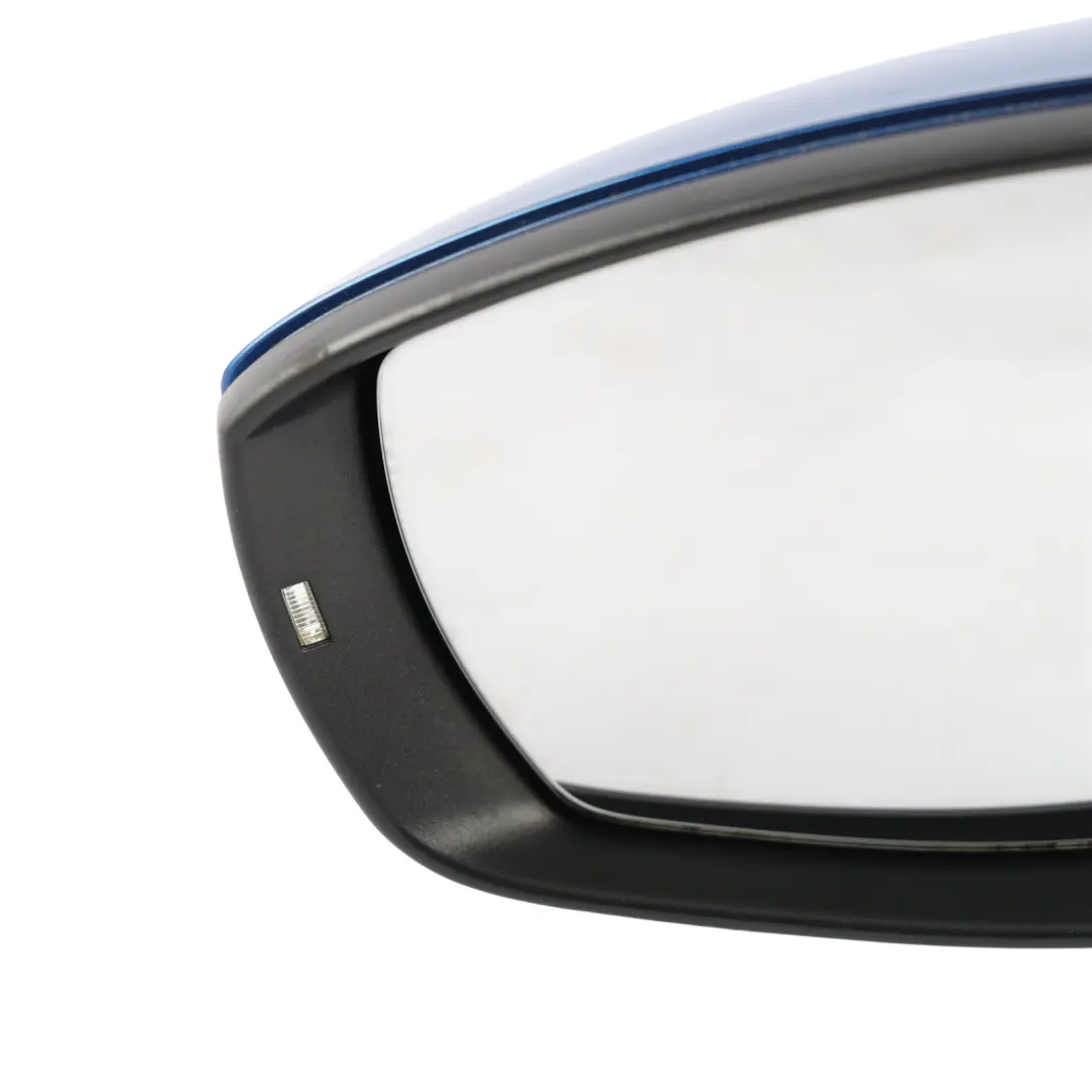 Skoda Octavia Mk3 Door Wing Mirror Heated Power Fold Left N/S Race Blue - F5W - SKU RHD-5E2857507S-RAB - Part number 5E2857507S