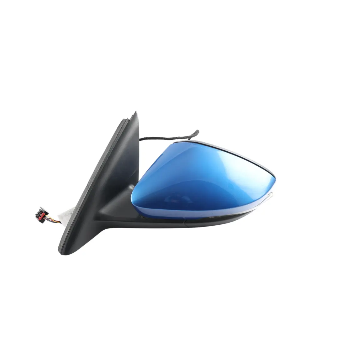 Skoda Octavia Mk3 Door Wing Mirror Heated Power Fold Left N/S Race Blue - F5W - SKU RHD-5E2857507S-RAB - Part number 5E2857507S