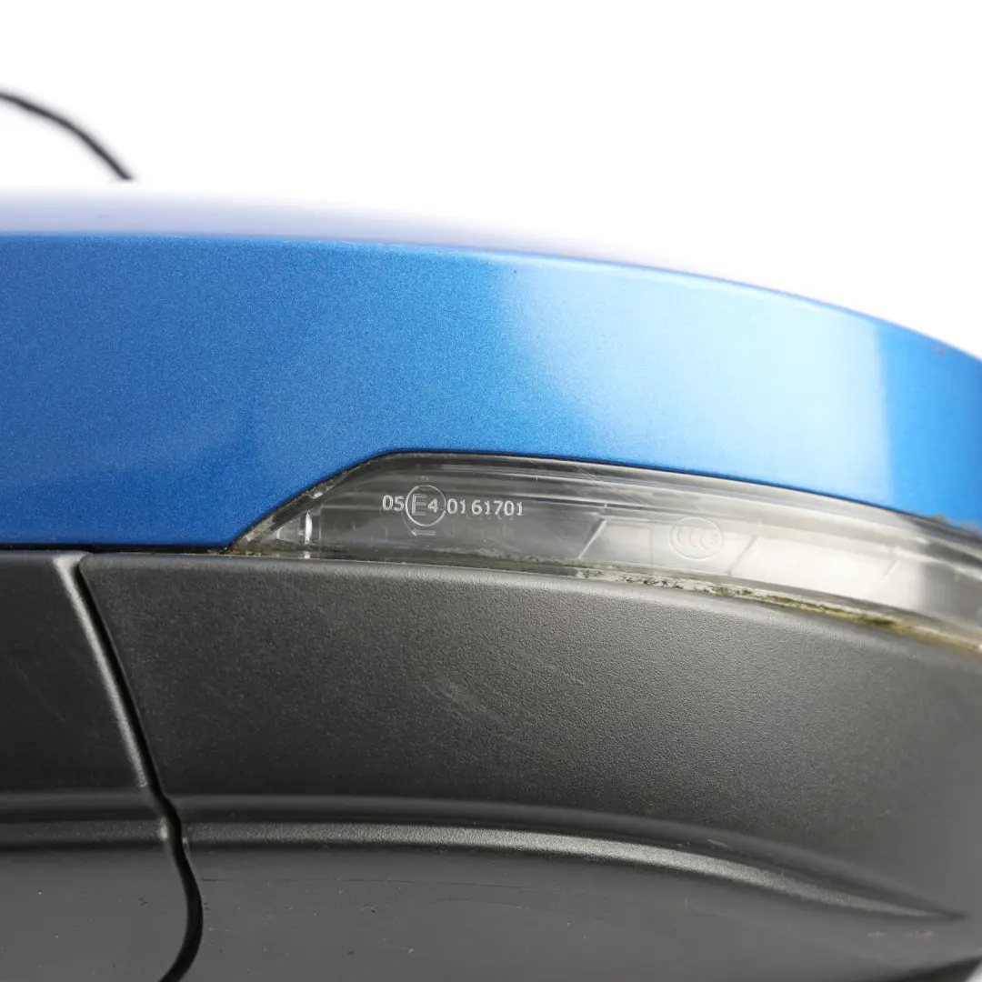 Skoda Octavia Mk3 Door Wing Mirror Heated Power Fold Left N/S Race Blue - F5W - SKU RHD-5E2857507S-RAB - Part number 5E2857507S