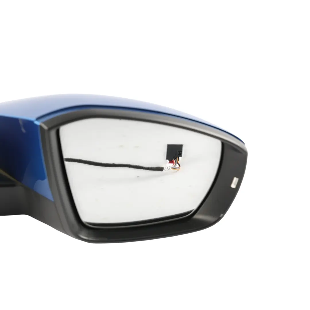Skoda Octavia Mk3 Door Wing Mirror Right O/S Race Blue Metallic - F5W - SKU RHD-5E2857508N-RAB - Part number 5E2857508N