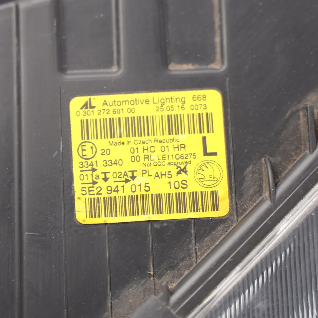 Skoda Octavia MK3 Front Headlight Headlamp Halogen Left N/S - SKU RHD-5E2941015 - Part number 5E2941015