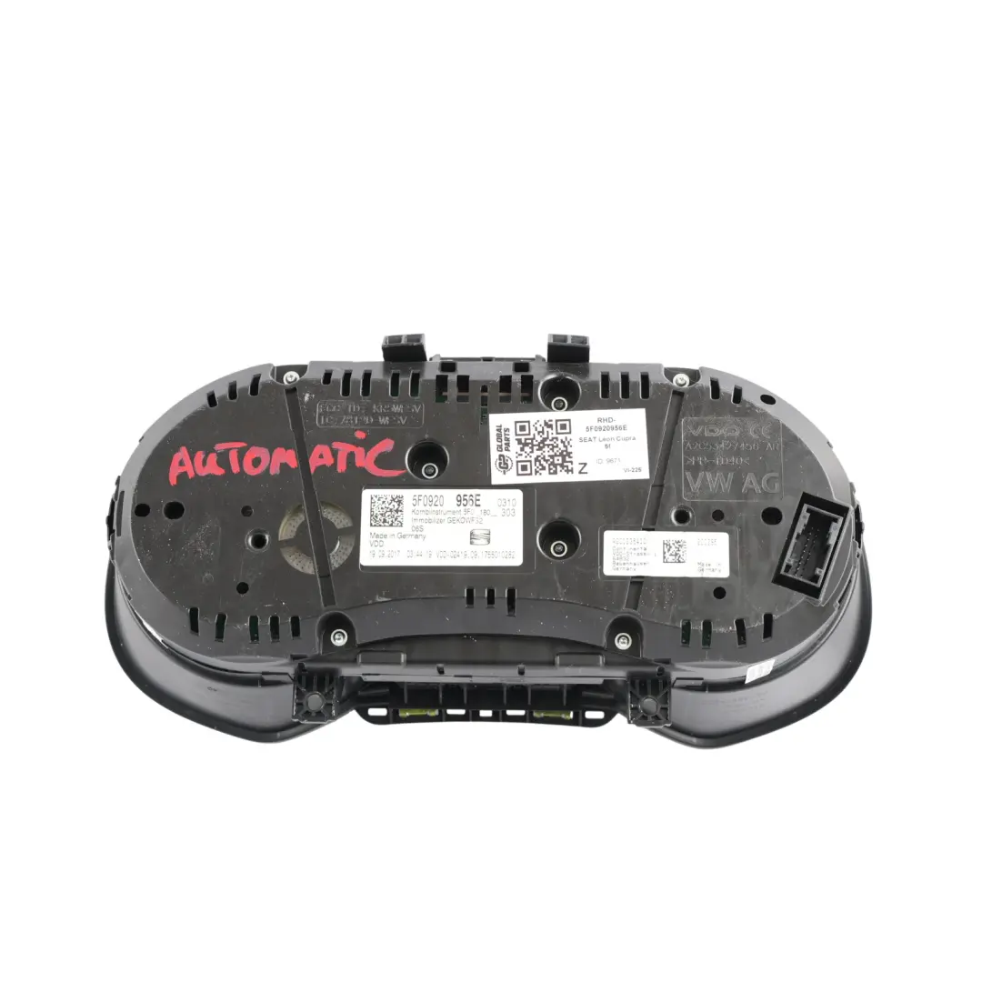 5F Cupra Speedometer Instrument Cluster 2.0 TSI Automatic to Seat Leon with Part number 5F0920956E Seat Leon 5F Cupra Speedometer Instrument Cluster 2.0 TSI Automatic - SKU RHD-5F0920956E - Part number 5F0920956E