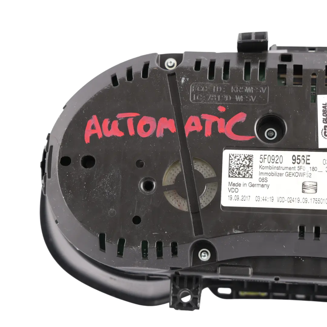 Seat Leon 5F Cupra Speedometer Instrument Cluster 2.0 TSI Automatic - SKU RHD-5F0920956E - Part number 5F0920956E