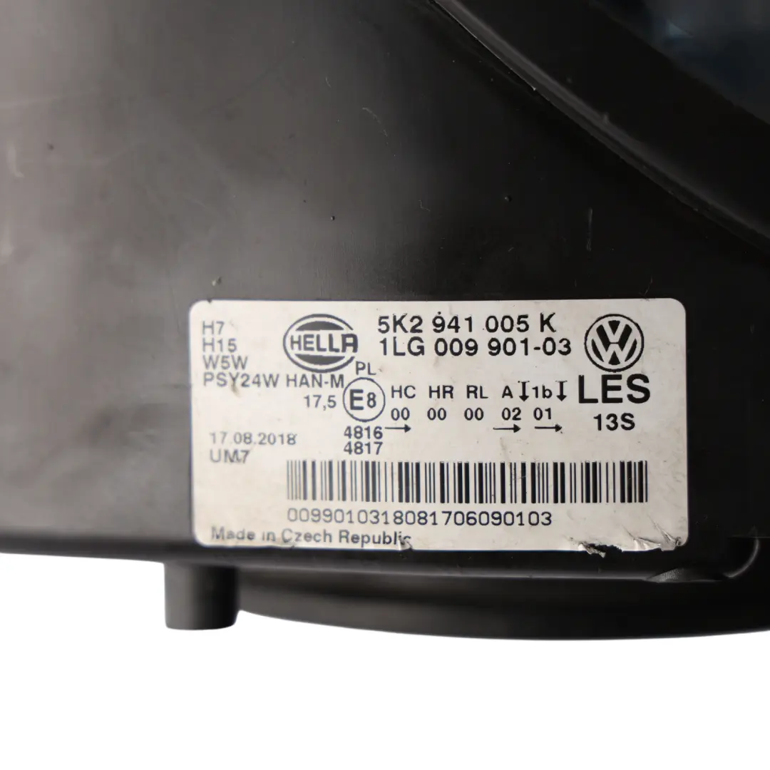 Volkswagen Golf Mk6 Front Halogen Headlight Headlamp Left N/S - SKU RHD-5K2941005K - Part number 5K2941005K