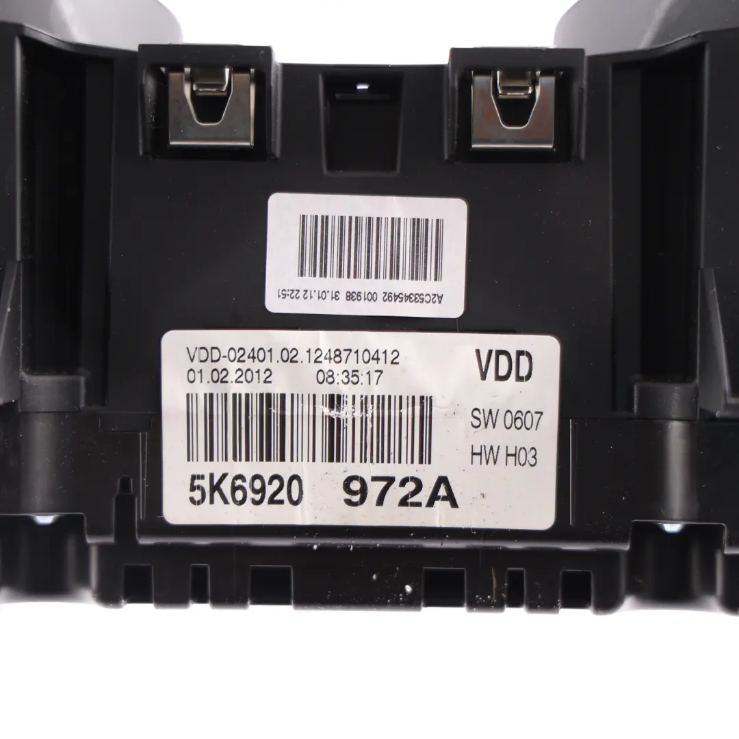 Mk6 GTD Manual Speedometer Instrument Cluster to Volkswagen Golf with Part number 5K6920972A Volkswagen Golf Mk6 GTD Manual Speedometer Instrument Cluster - SKU RHD-5K6920972A - Part number 5K6920972A