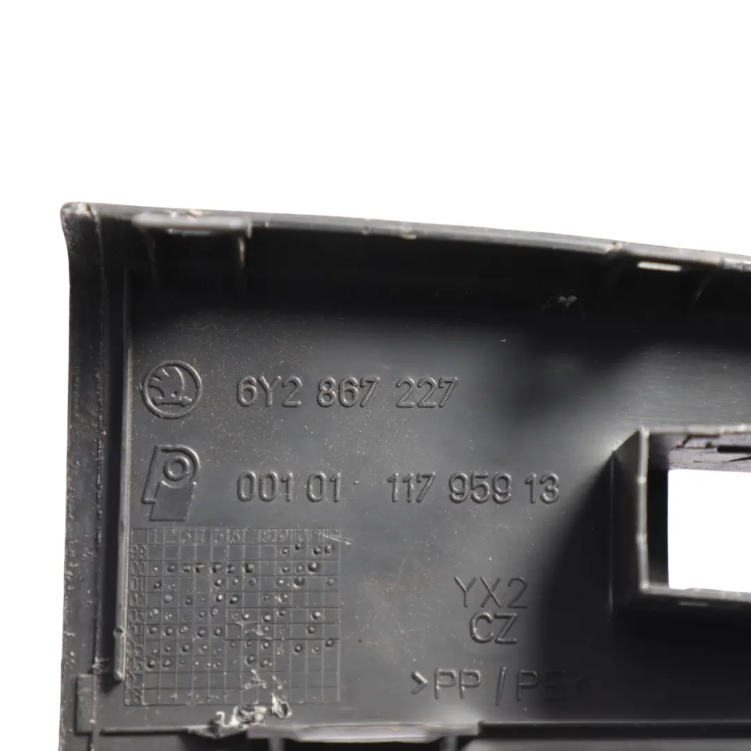 Skoda Fabia Mk1 Front Door Window Switch Cover Surround Black Left N/S - SKU RHD-6Y2867227 - Part number 6Y2867227