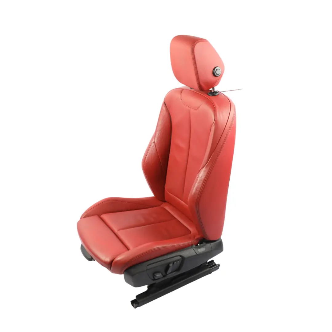 BMW F30 F31 Front Seat M Sport Heated Leather Korall-Rot Red Left N/S - SKU RHD-7295147-2 - Part number 7295147