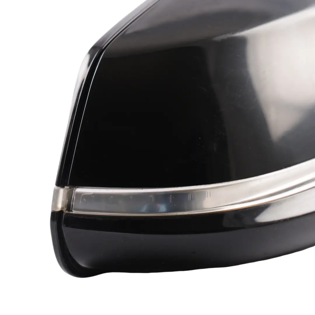 BMW F30 F31 Wing Mirror Shadow Line Heated Auto Dip Right O/S Black Sapphire 475 - SKU RHD-7345680-BS - Part number 7345680