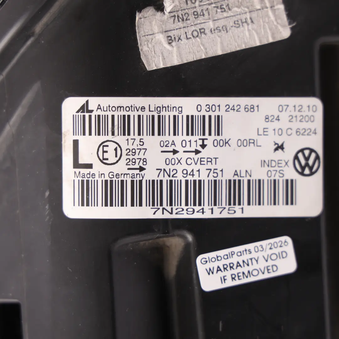 7N Xenon LED Headlight Lamp Left Passenger Side to Volkswagen Sharan with Part number 7N2941751 Volkswagen Sharan 7N Xenon LED Headlight Lamp Left Passenger Side - SKU RHD-7N2941751 - Part number 7N2941751