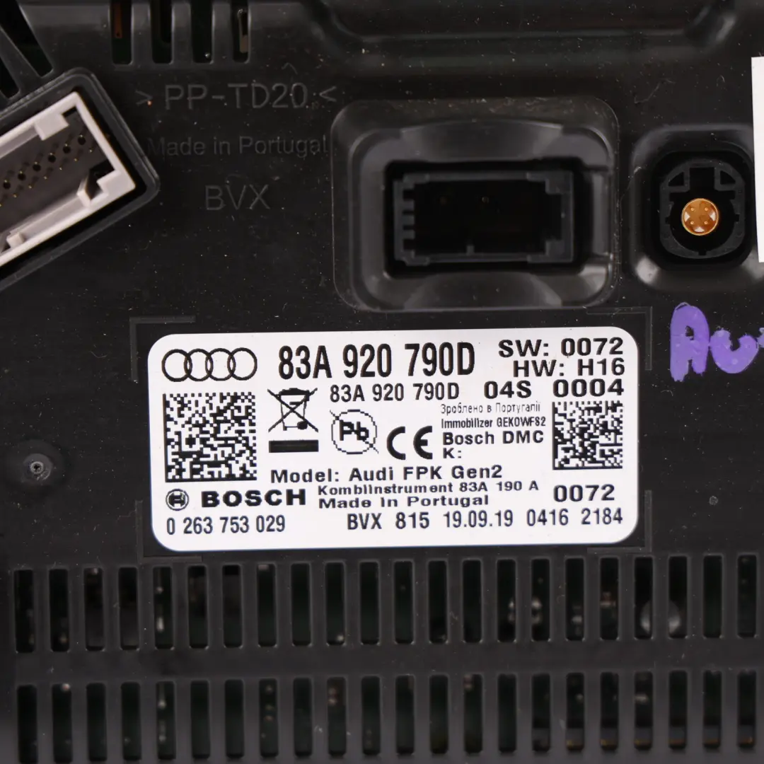 Virtual Digital Cockpit Instrument Cluster Speedometer to Audi Q3 F3 with Part number 83A920790D Audi Q3 F3 Virtual Digital Cockpit Instrument Cluster Speedometer - SKU 83A920790D - Part number 83A920790D