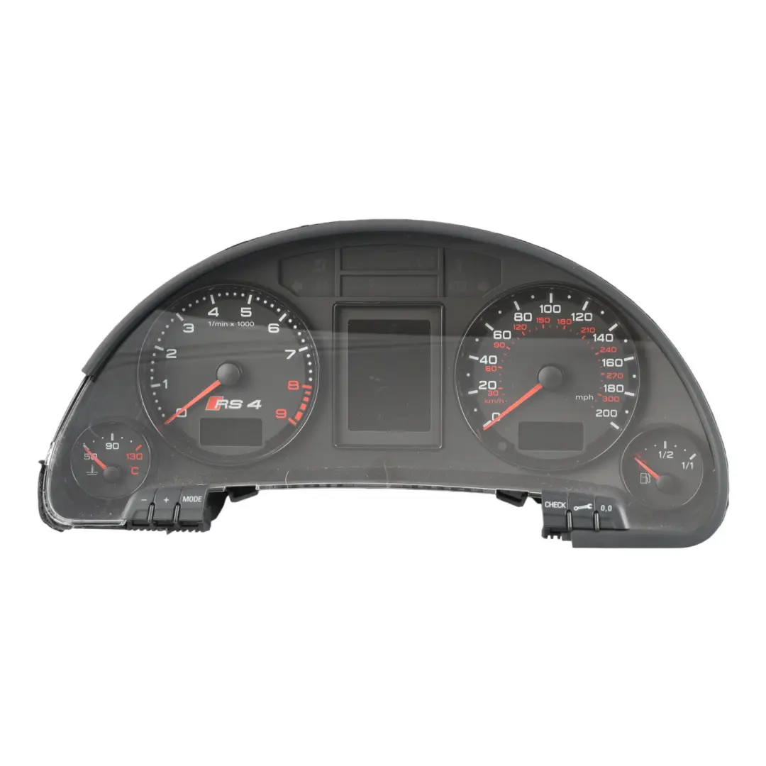 Instrument Cluster Clocks Speedo Meter Manual 4.2 FSI to Audi RS4 B7 with Part number 8E0920981R Audi RS4 B7 Instrument Cluster Clocks Speedo Meter Manual 4.2 FSI - SKU RHD-8E0920981R - Part number 8E0920981R