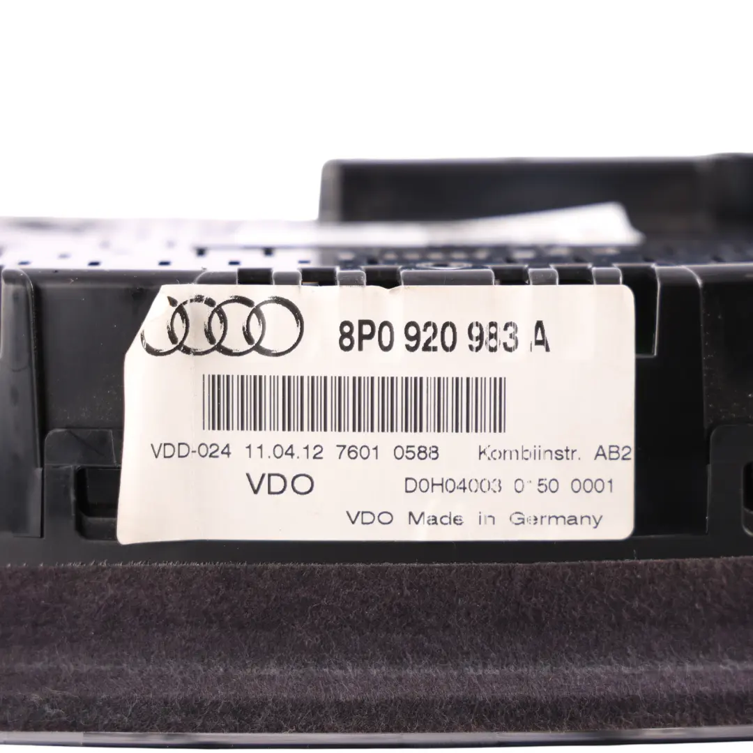 Instrument Cluster Speedometer Clocks Petrol Manual to Audi A3 S3 8V with Part number 8P0920983A Audi A3 S3 8V Instrument Cluster Speedometer Clocks Petrol Manual - SKU RHD-8P0920983A - Part number 8P0920983A