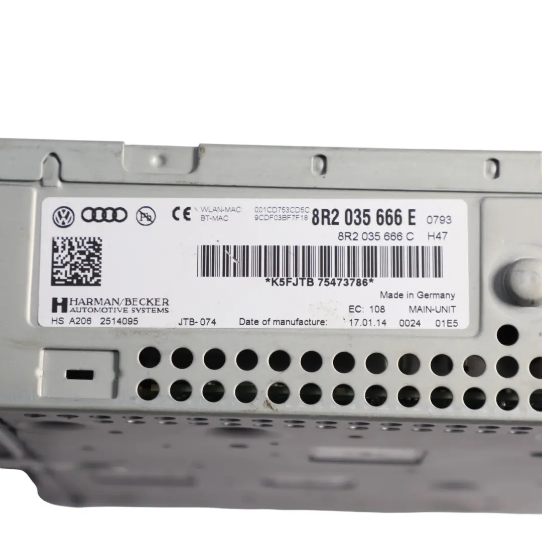 Audi Q5 8R Multimedia Stereo Sat Nav SD CD Player Radio Head Unit - SKU RHD-8R2035666E-1 - Part number 8R2035666E