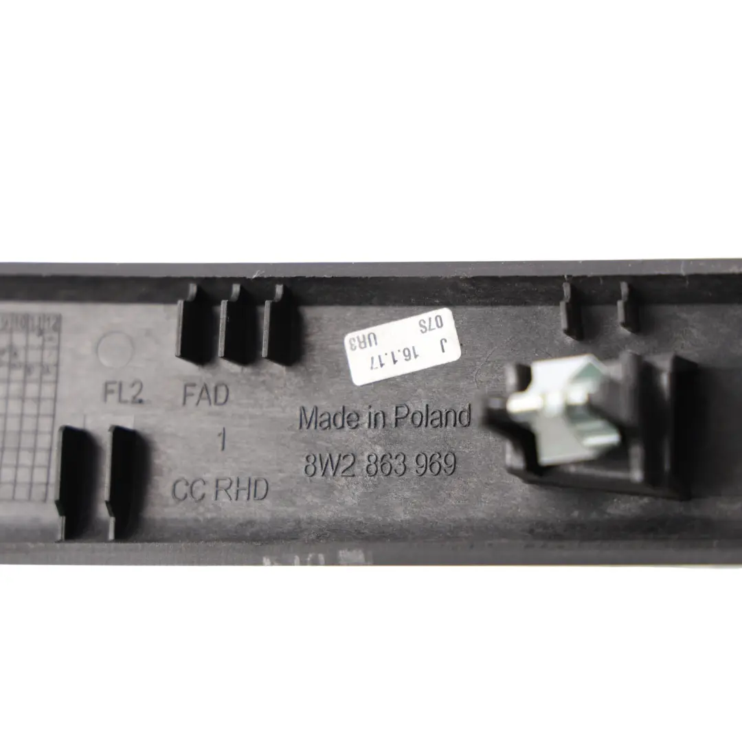 Audi A4 B9 A5 F5 Center Console Trim Cover Moulding Panel Alu Silver - SKU RHD-8W2863969J - Part number 8W2863969J