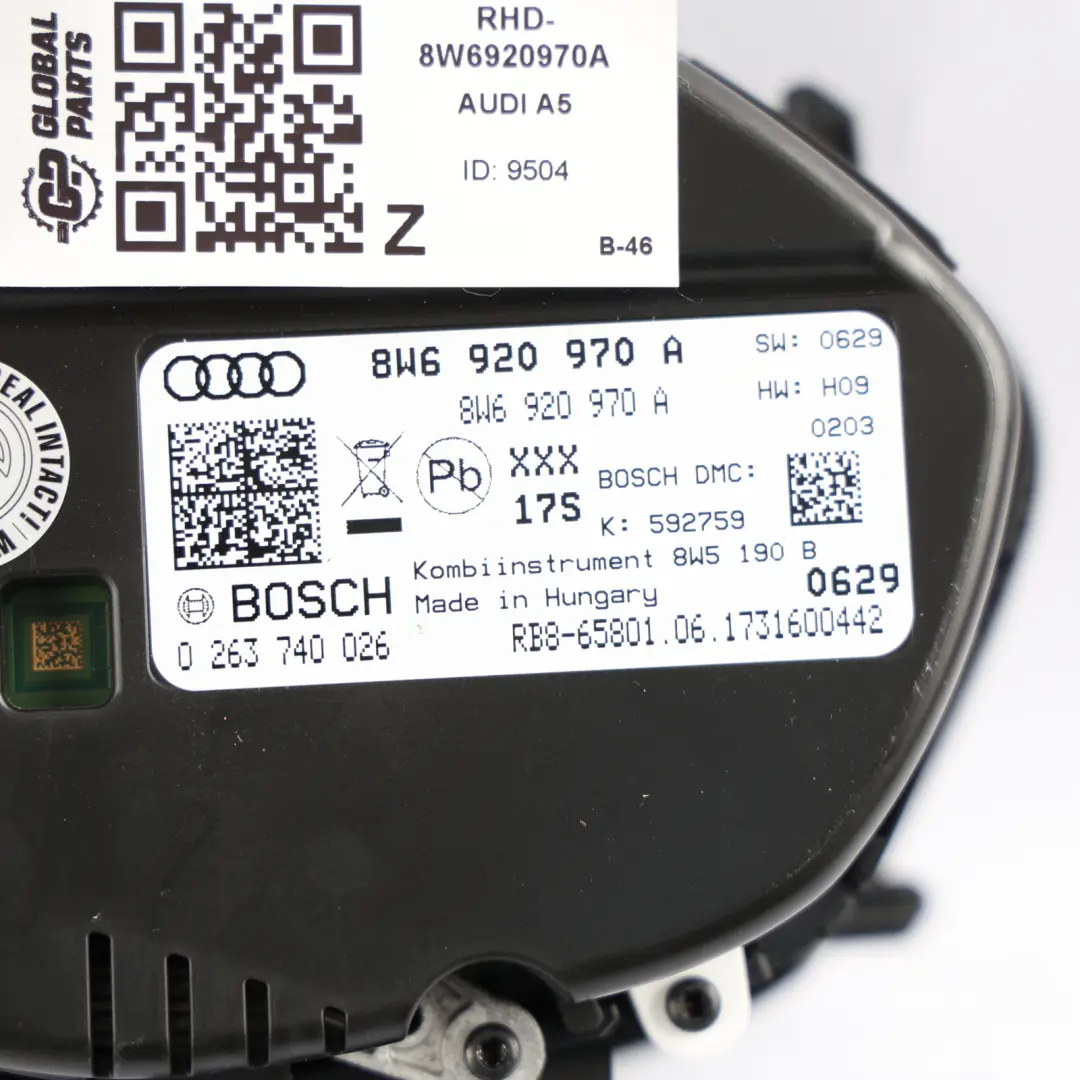 Instrument Cluster Clocks Speedometer Petrol Automatic to Audi A5 F5 with Part number 8W6920970A Audi A5 F5 Instrument Cluster Clocks Speedometer Petrol Automatic - SKU RHD-8W6920970A - Part number 8W6920970A