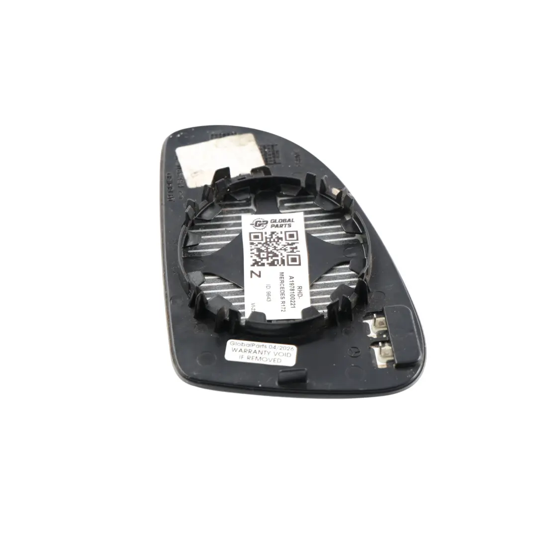 Exterior Mirror Glass Front Right O/S to Mercedes SLK R172 R231 with Part number A1978100221 Mercedes SLK R172 R231 Exterior Mirror Glass Front Right O/S - SKU RHD-A1978100221 - Part number A1978100221
