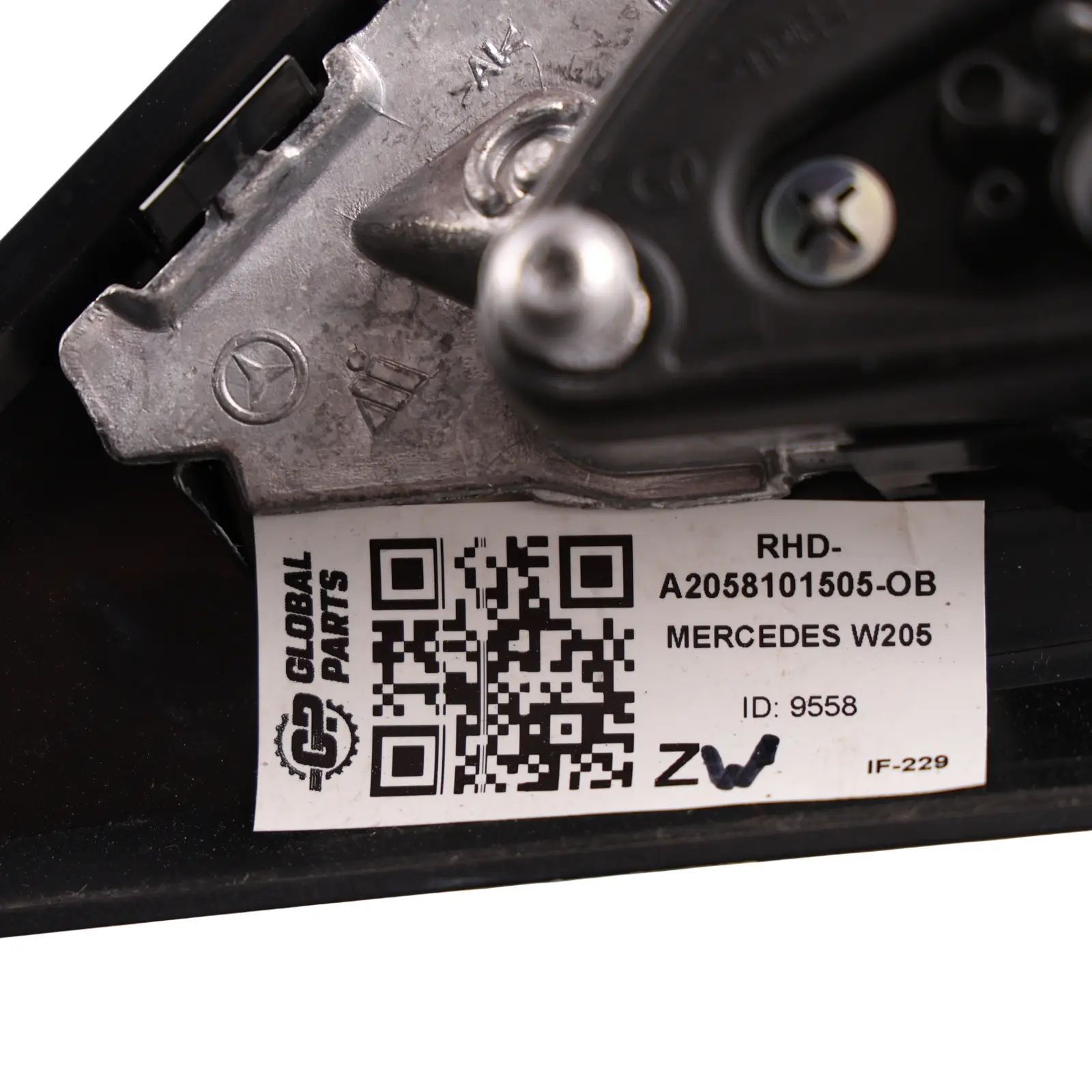 Mercedes W205 Wing Mirror Door Left N/S Outside Obsidian Black 197 A2058101505