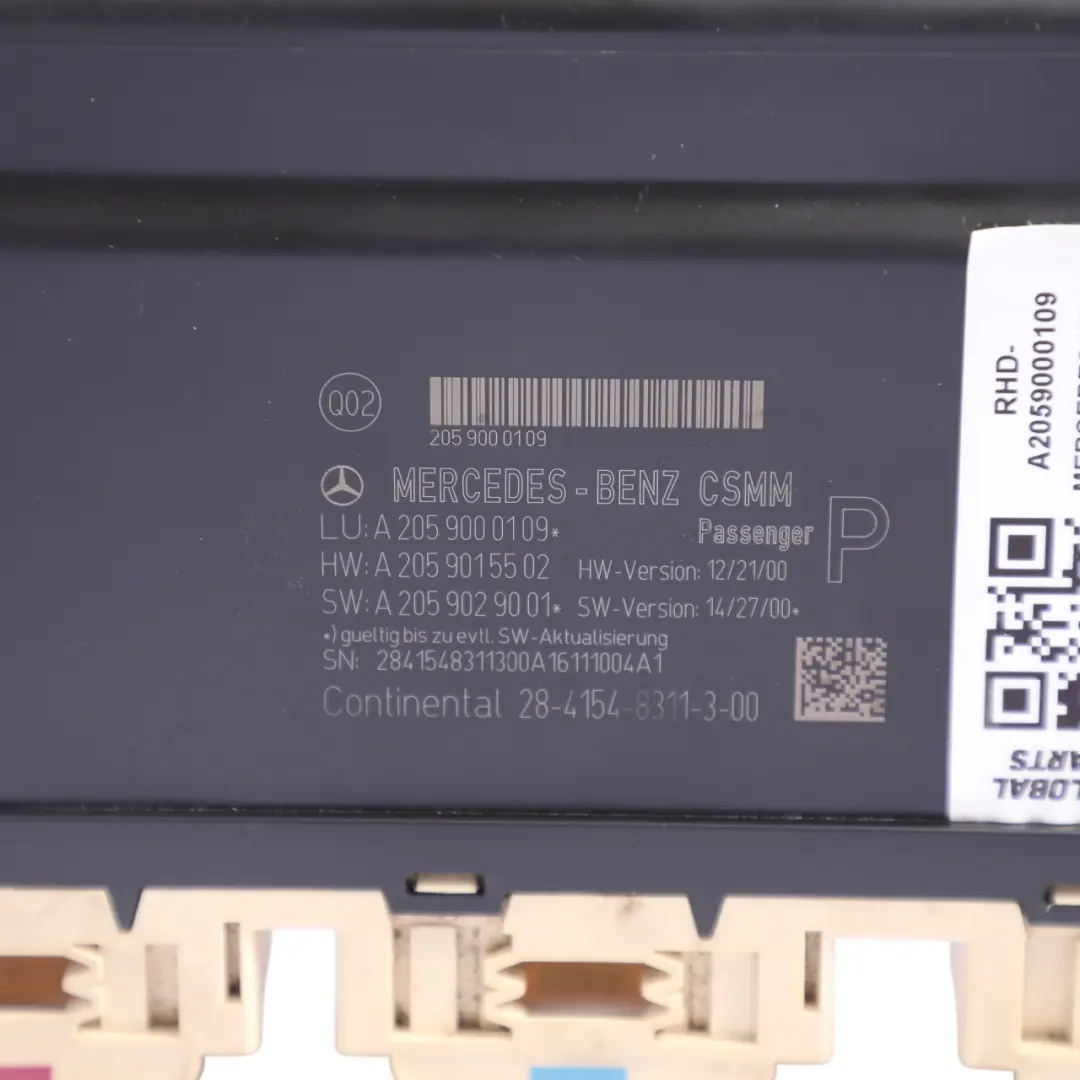 Mercedes W205 Seat Control Module Adjuster Unit ECU Front Left N/S - SKU RHD-A2059000109 - Part number A2059000109